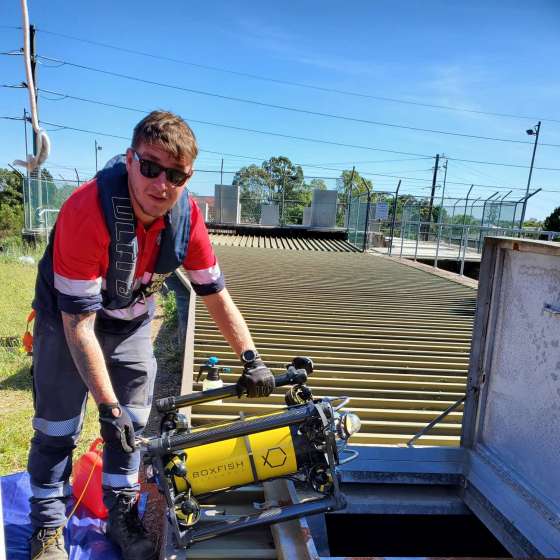 Boxfish ROV Launch for Potable Water Inspection