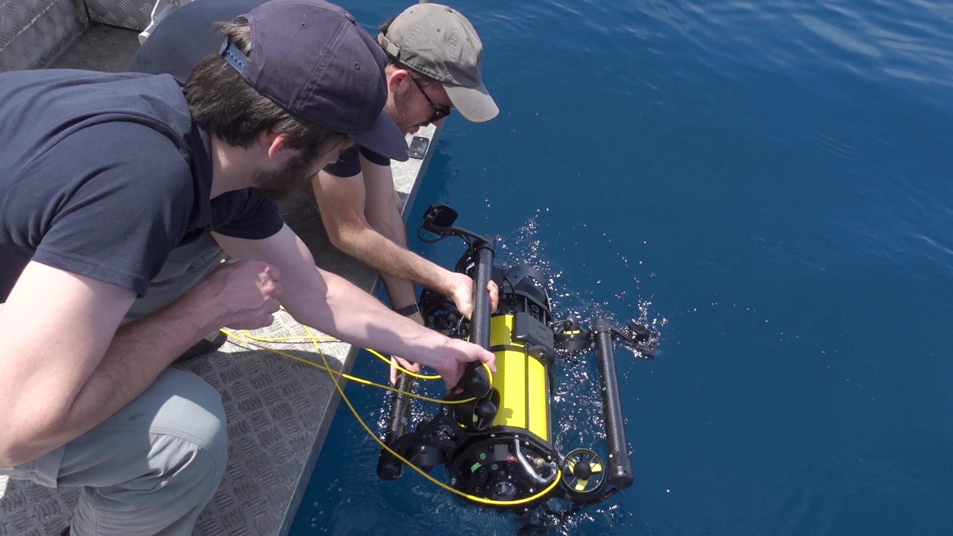 Boxfish Luna sea deployment from the boat team of two