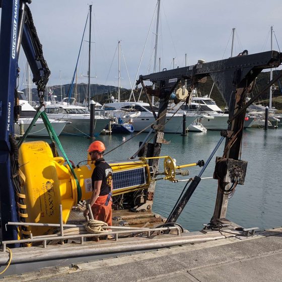 The scientific buoy on the ship recovery mission completed