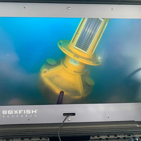 Scientific buoy 4K high resolution image from surfaced console during recovery mission