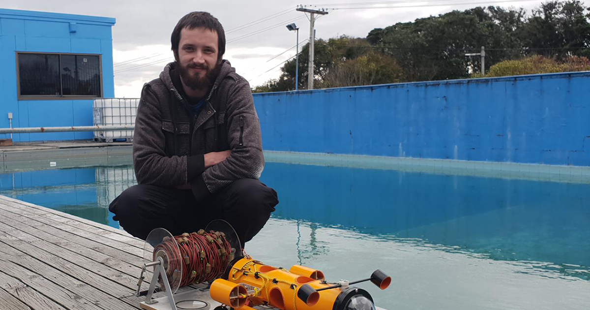 Douglas Grant, Mechatronics Engineer with ROV he built