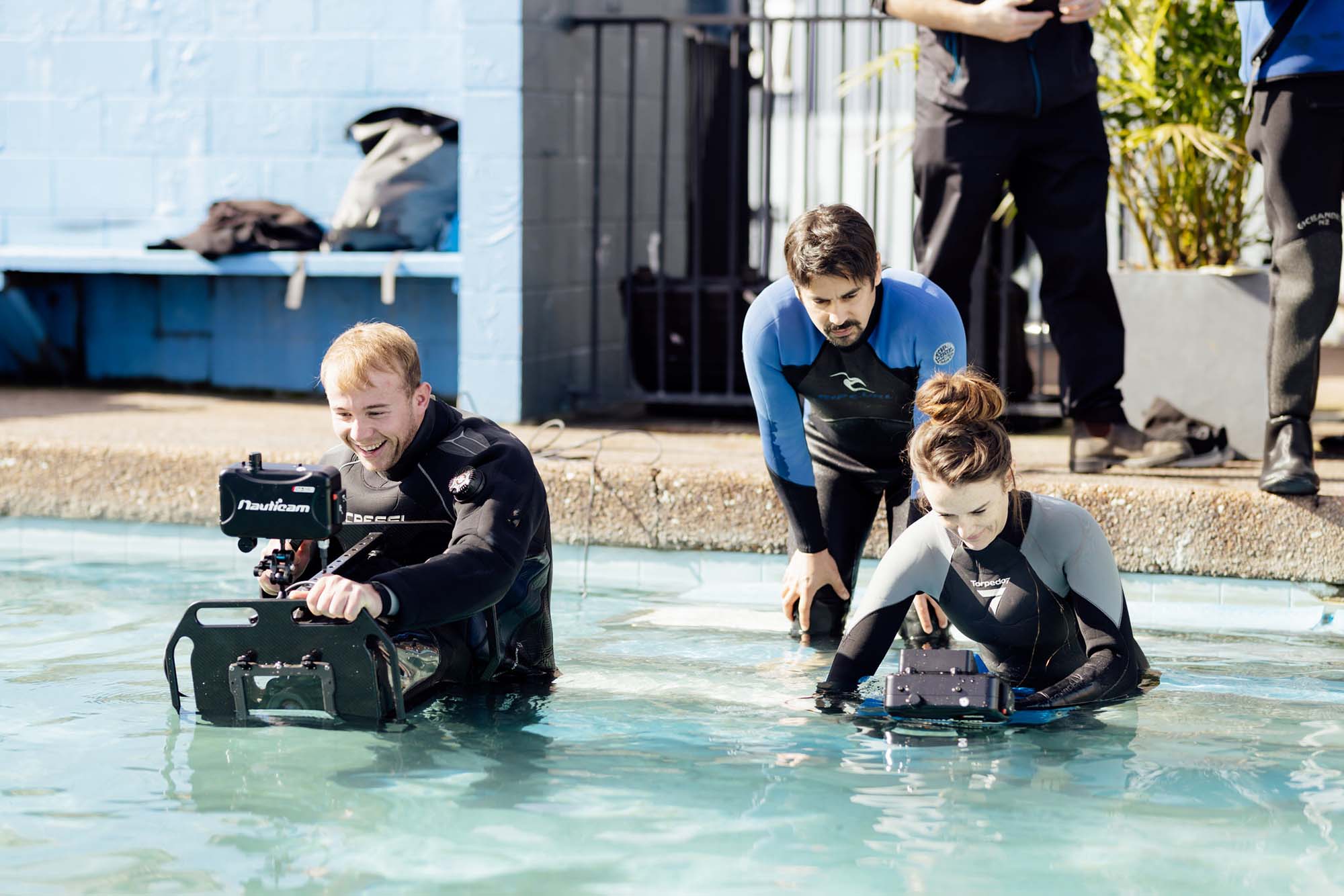 Underwater Cinematography Masterclass Participants in the Pool