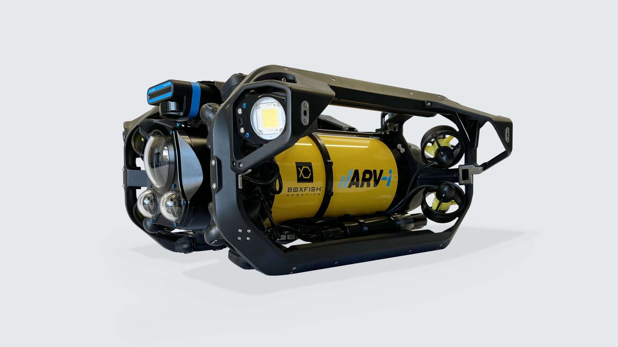 Boxfish Robotics HAUV robot ARV-i with 4K camera head, lighting, forward looking sonar, DVL and miniCTD