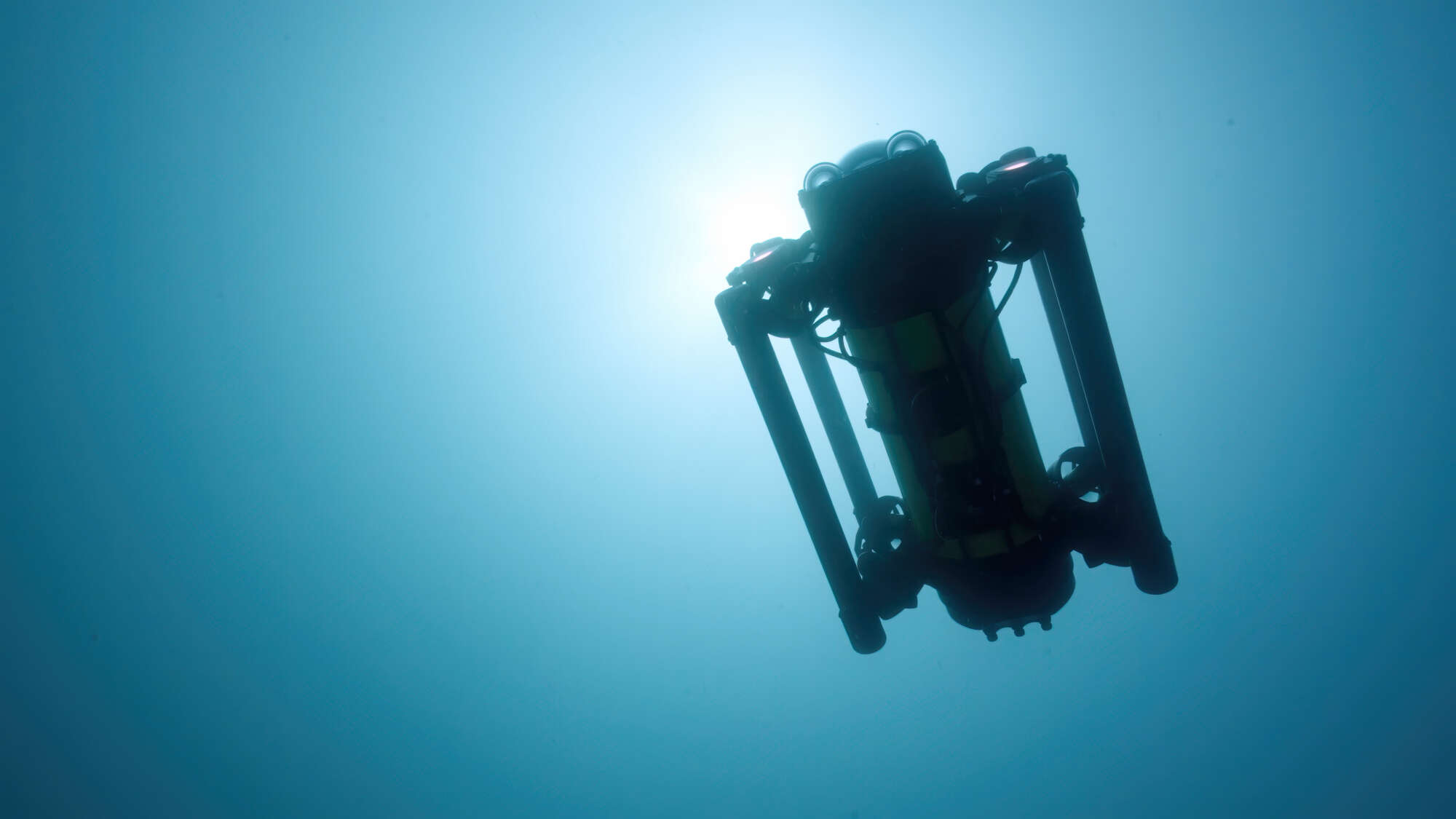 Boxfish AUV underwater bottom view
