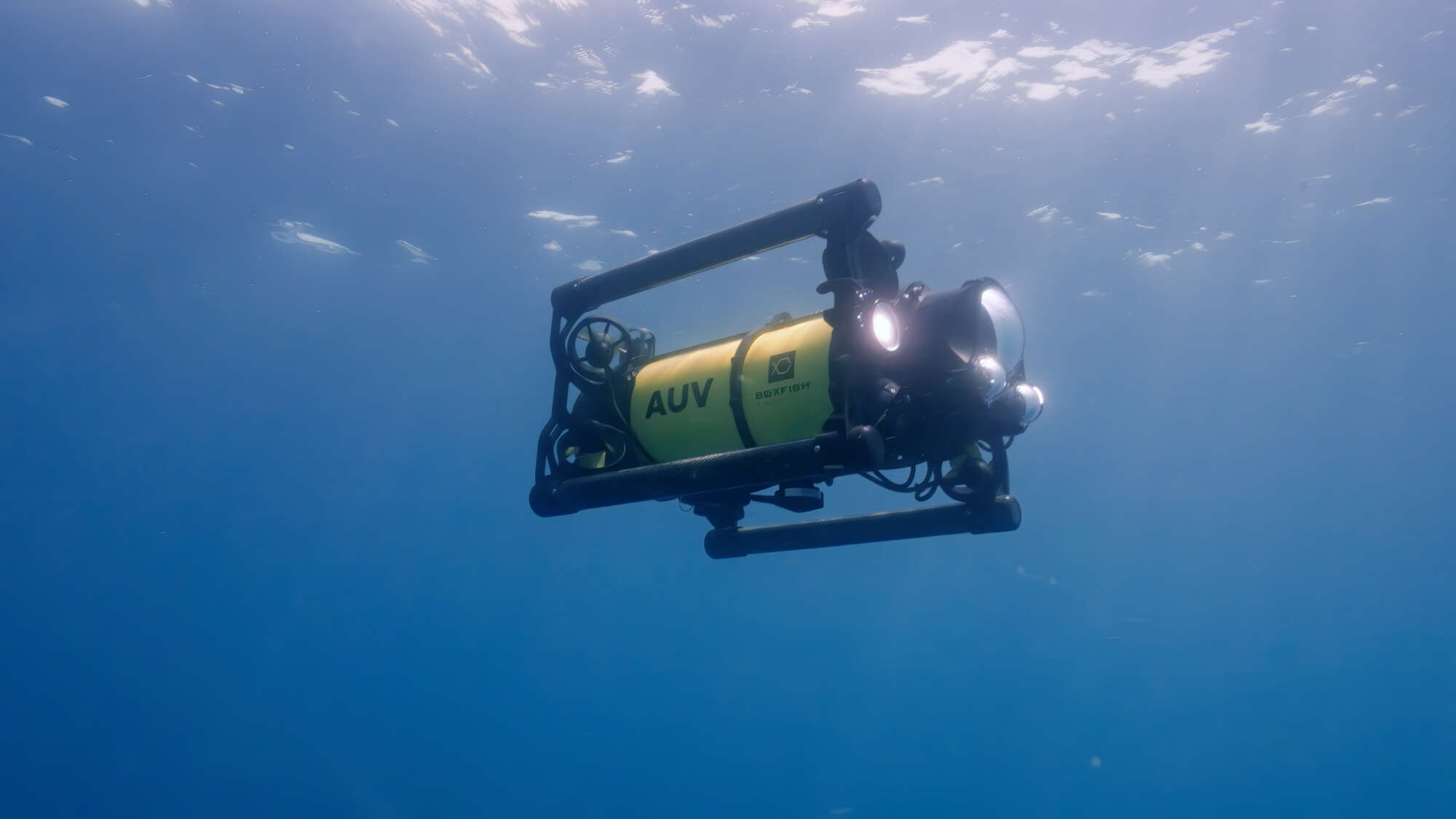 Boxfish AUV underwater side view