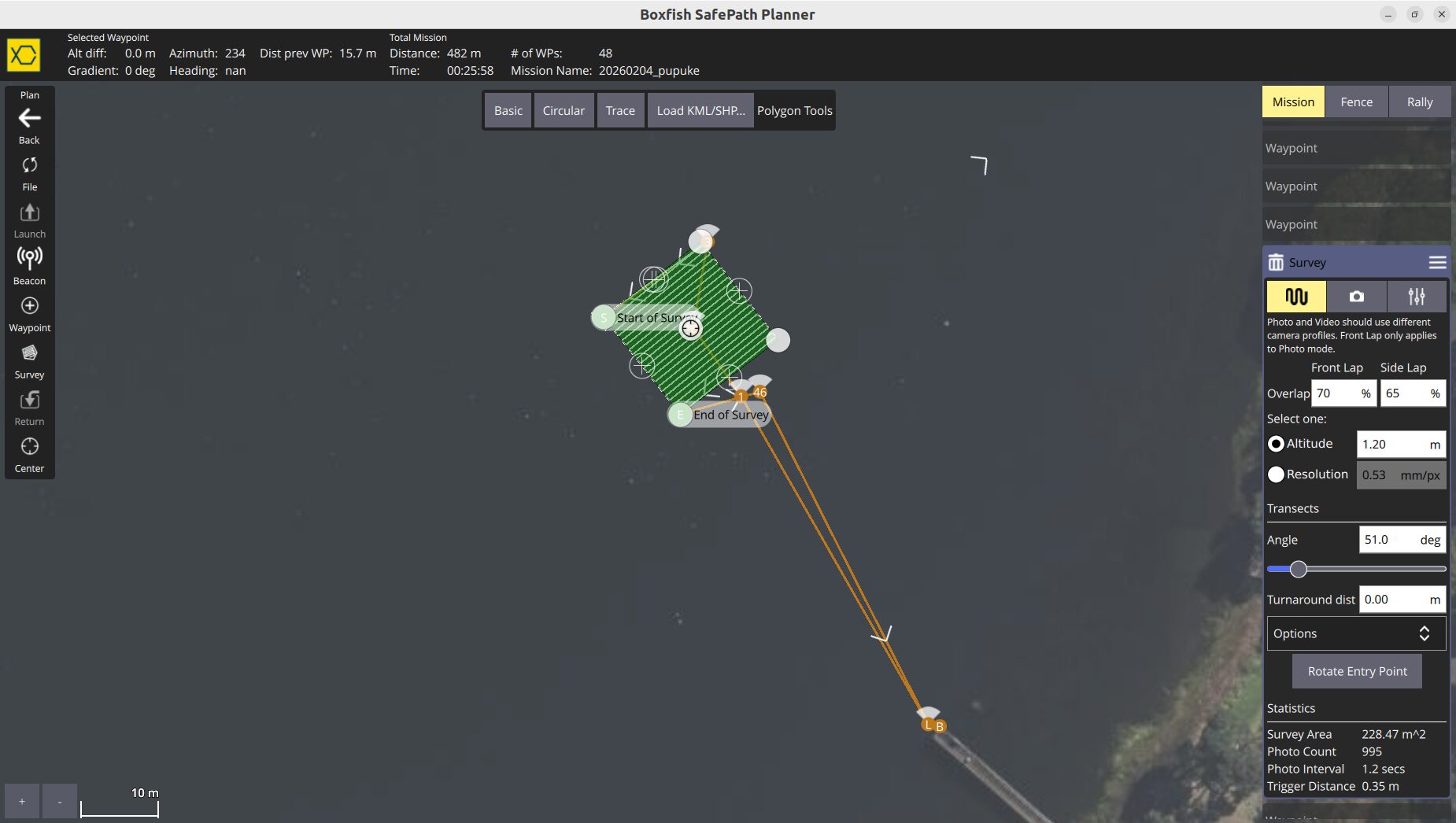 Screenrgrab from Boxfish Mission Planning Software