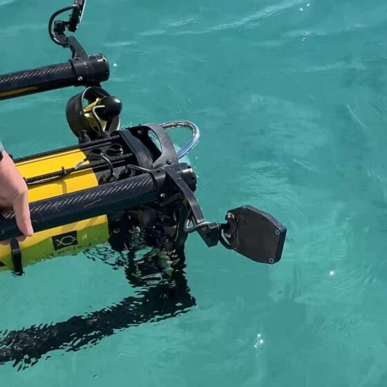 Deployment of the Boxfish Alpha ROV from LGES's vessel