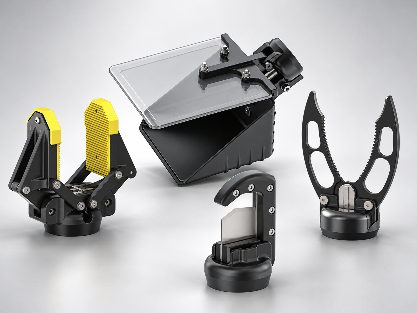 Boxfish multitool end effectors range: standard jaw, parallel jaw, cutter and sediment sampler